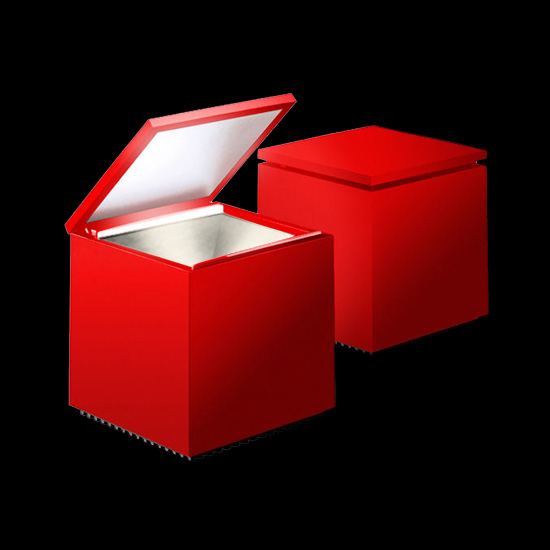 Lampada da tavolo Cuboluce Led rosso di Cini & Nils in tecnopolimeri SKU:137L